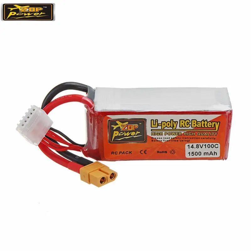 

ZOP POWER 14.8V 1500mAH 100C 4S Lipo Battery With XT60 Plug For RC Models