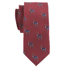 Красный олень лося галстук из полиэстера мужской галстук Corbatas Мужской шеи галстуки для жениха Acessories Свадебная вечеринка узкий галстук