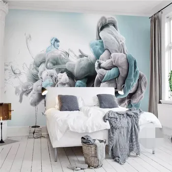 

Custom wallpaper modern minimalist fashion abstract fantasy smoke three-dimensional background wall art decorative painting