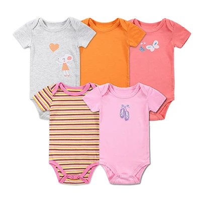 5 шт./лот; боди для новорожденных; боди с принтом; одежда для маленьких девочек; боди с короткими рукавами; Одежда для младенцев - Цвет: DH16506