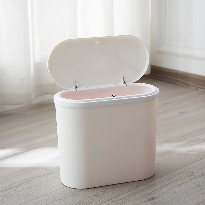 

Home Seam Press Automatic Opening and Closing Garbage Bin with Pressure Ring trash 34.5*16*30cm