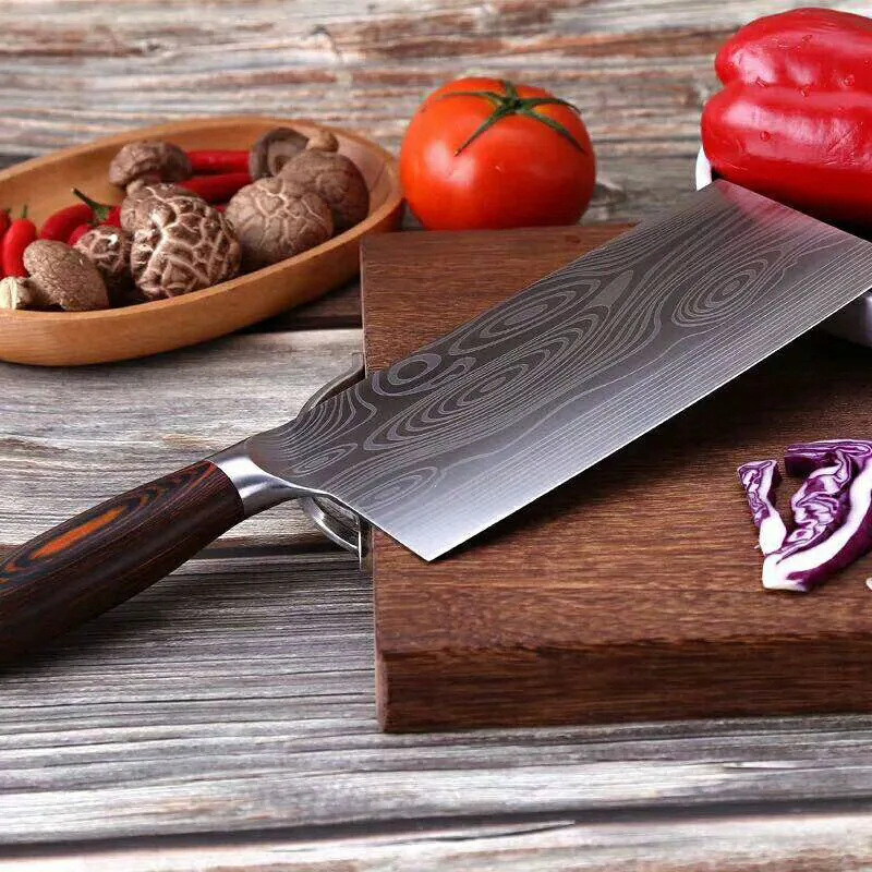 Очень острый поварский нож ручной работы, кованые высокоуглеродистые Стальные Кухонные ножи, Кливер, Филейный Нож для нарезки, широкий нож для мясника