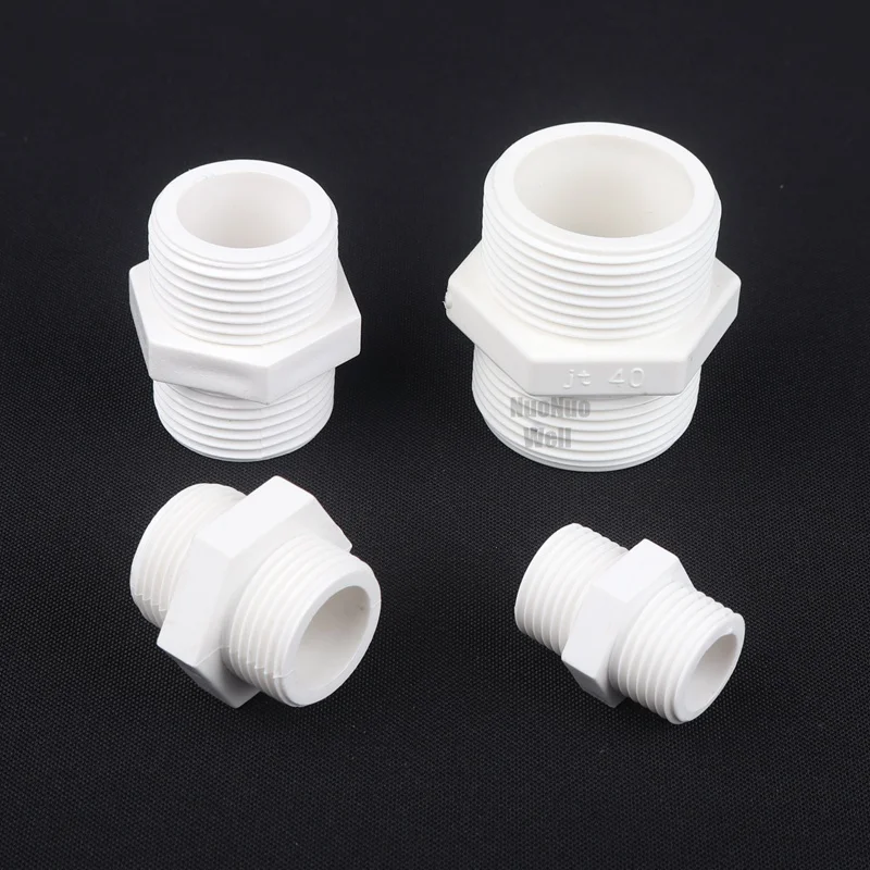 

10 шт./лот 1/2 "3/4" 1 "1 1/4" с обеих сторон наружная резьба белый ПВХ соединитель для аквариума орошения сада водопровода фитинги