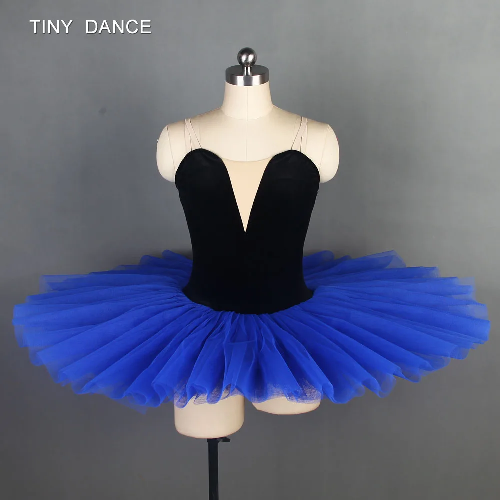 Предварительно профессиональная балетная танцевальная юбка-пачка, эластичный бархатный лиф с v-образным вырезом, балетная плиссированная пачка для девочек и женщин, 11 размеров, BLL093