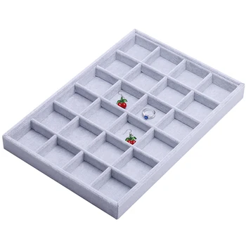 

2016 Valdler Sackcloth Stackable 24 Jewelry Tray Showcase Display Organizer