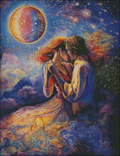 

Dancing intimate couple people Needlework Counted Embroidery DIY DMC Cross Stitch Kits Crafts 14CT Unprinted Home Decor Handmade