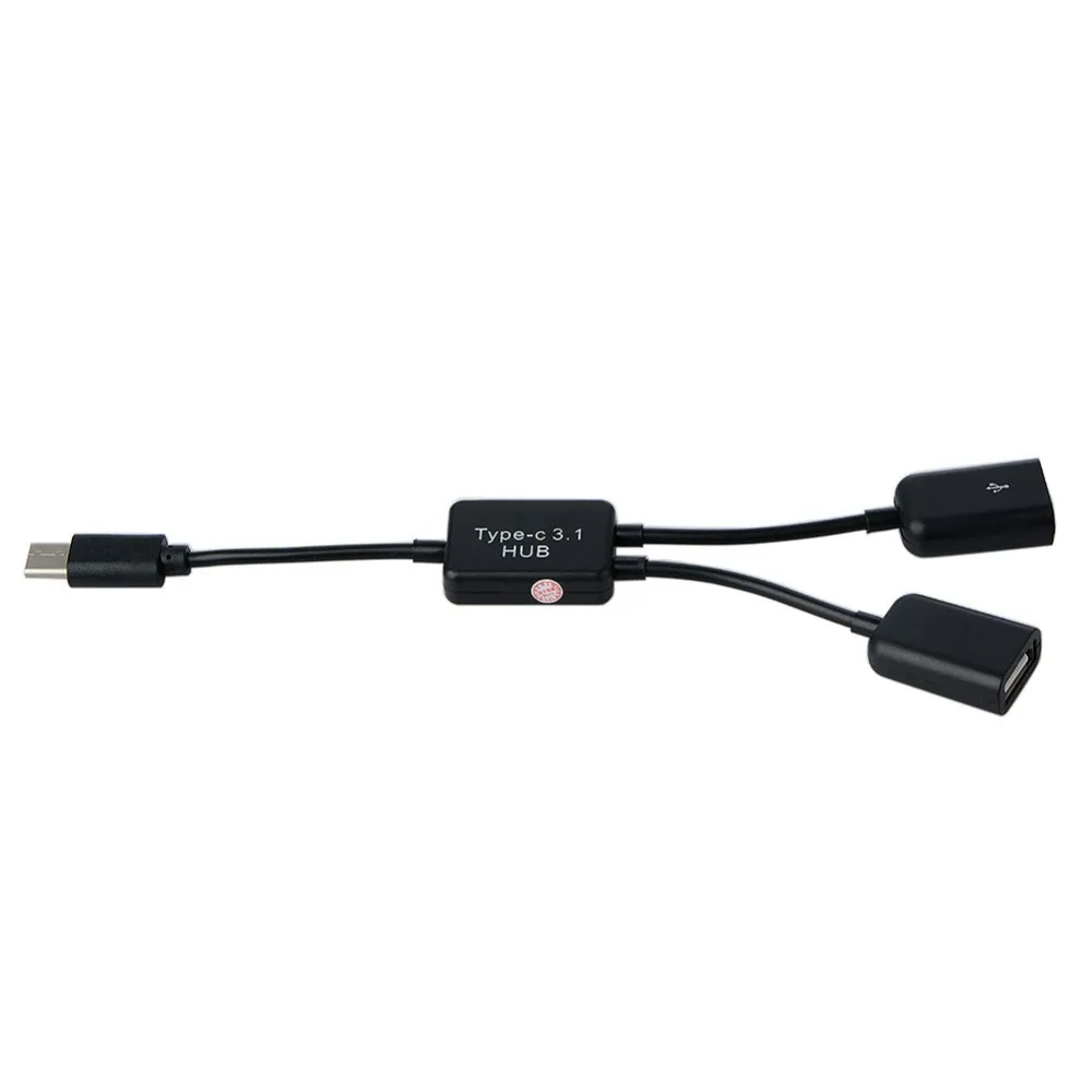 

19cm Type C 3.1 To 2-Port USB 2.0 HUB OTG Adapter For Macbook For Xiaomi 5 5s Plus Note 2 Redmi Pro Phone Adapter