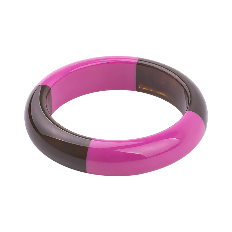 Classic Resin Cuff Fashion Bracelets Bangles for Women Mix Colors Acrylic Round Bracelets Female Simple Charm Party New Jewelry (2)