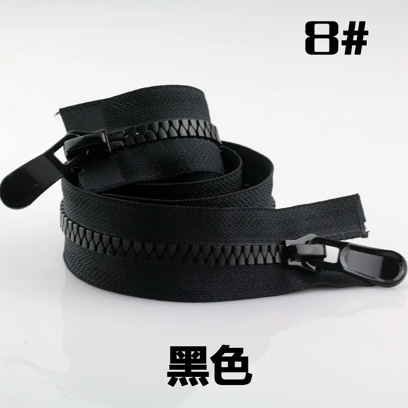 

2pcs/lot Long Oversized Plastic Resin Zipper 2m Two-way Double Open End Sewing Accessories Wholesale