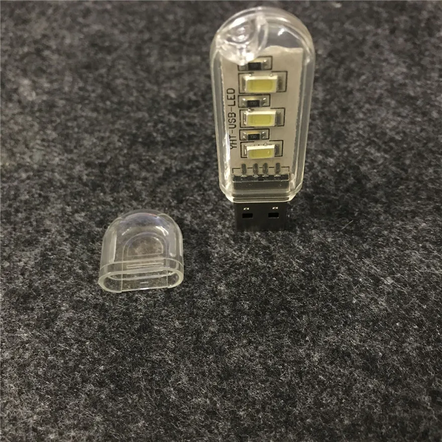 500pcs Mini USB drive LED Night Light Lamp Flashlight Keychain Lamp Portable USB Power Pure White 8 3 LED Strip Pocket