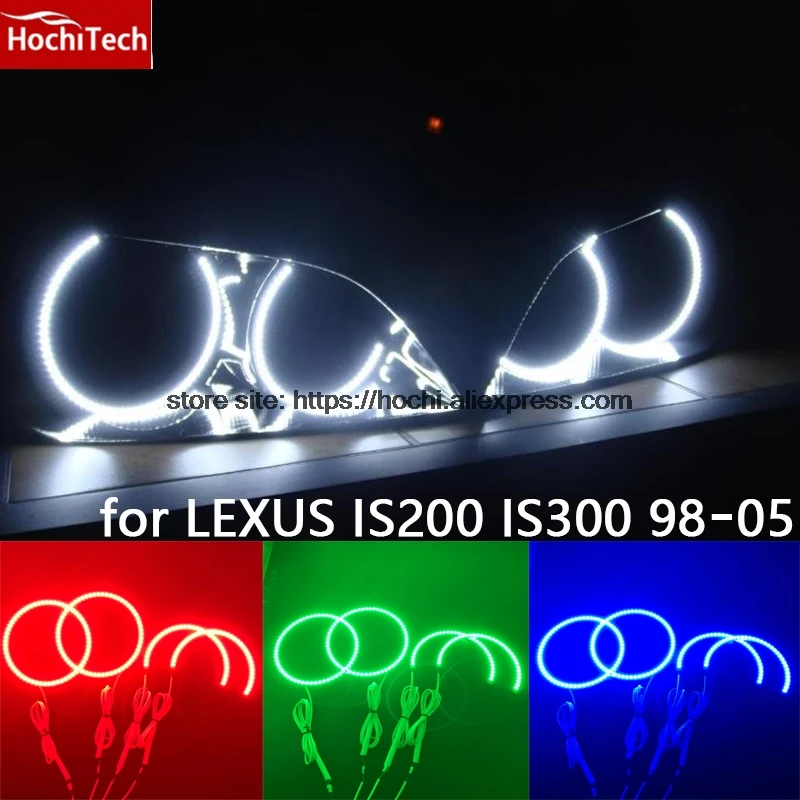  HochiTech RGB Multi-Color LED Angel Eyes Halo Rings kit super brightness car styling for LEXUS IS20 - 32803262456