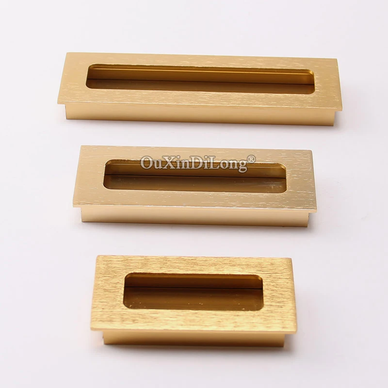 

High Quality 20PCS Gold Hidden Recessed Furniture Sliding Door Handles Cupboard Wardrobe Drawer Cabinet Pulls Handles and Knobs