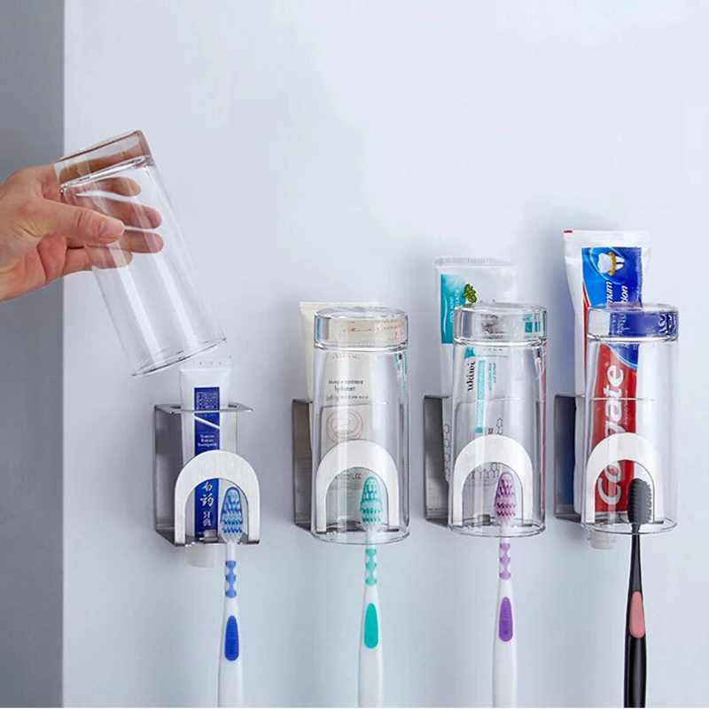 Balleenshiny متعدد الوظائف رفوف رفوف الحمام تخزين الرف الأسنان معجون الأسنان حامل الزجاج