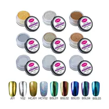 CLAVUZ 2g brillant miroir ongles paillettes poudre magnifique Nail Art Chrome Pigment paillettes poussière pour UV miroir effet vernis à ongles(China)