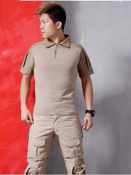 G3 лягушка Тактический с камуфляжным принтом, свитер+ штаны, комплект из 2 вещей, комплекты расширить Для мужчин боевая униформа мульти со шнурками и карманами, повседневная одежда - Цвет: Khaki