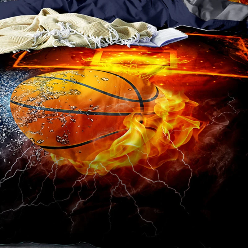 Баскетбольный Комплект постельного белья, двойной, двойной, супер король, футбол, спортивный пододеяльник, пододеяльник, покрывало на кровать, наволочки