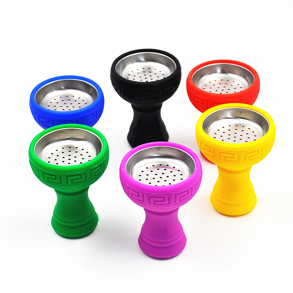 Shisha Hookah Head Silicone Bowl with Metal Plate Charcoal Holder