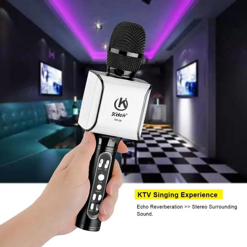 

Echo Wireless Karaoke Bluetooth Microphone Speaker Antiphonal Singing TF Card KTV Player For Android/iOS
