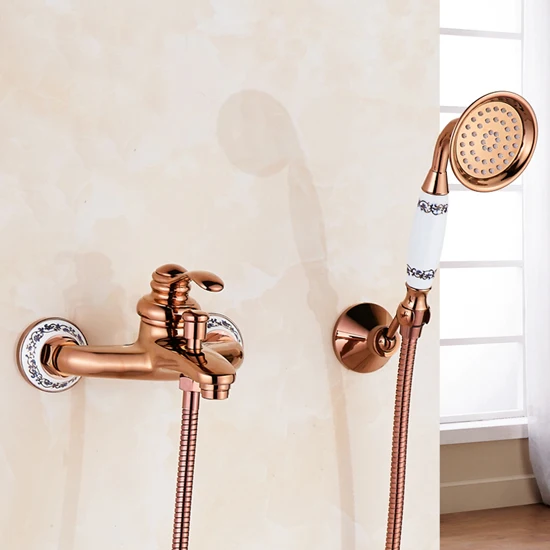 Factory Promotion Luxury Rose gold Shower Set Faucet with Single Lever