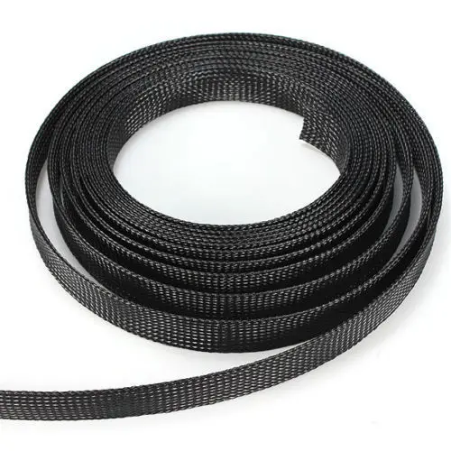 

1/4 Inch Black Braided Expandable Flex Sleeve PET Expandable Sleeve Loom Flexable Cover