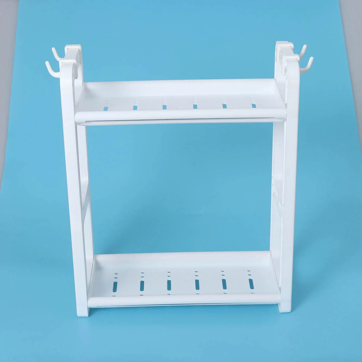 2 уровня-стол, стоящий в стойку Кухня Ванная комната Полки, столешницы хранения Организатор с крючками (белый)