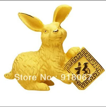 

YZ-R1009 CBRL gold craft/24K gold craft/art gift/ Chinese 12 Zodiac Wealth Fu Rabbit Statue indoor decoration