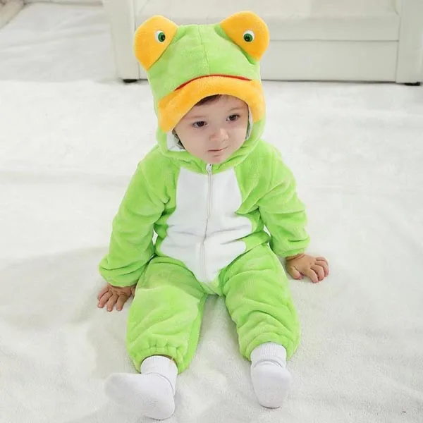 Boy Baby Animal Romper Infant Costume Hooded Flannel Cute Bear Infant