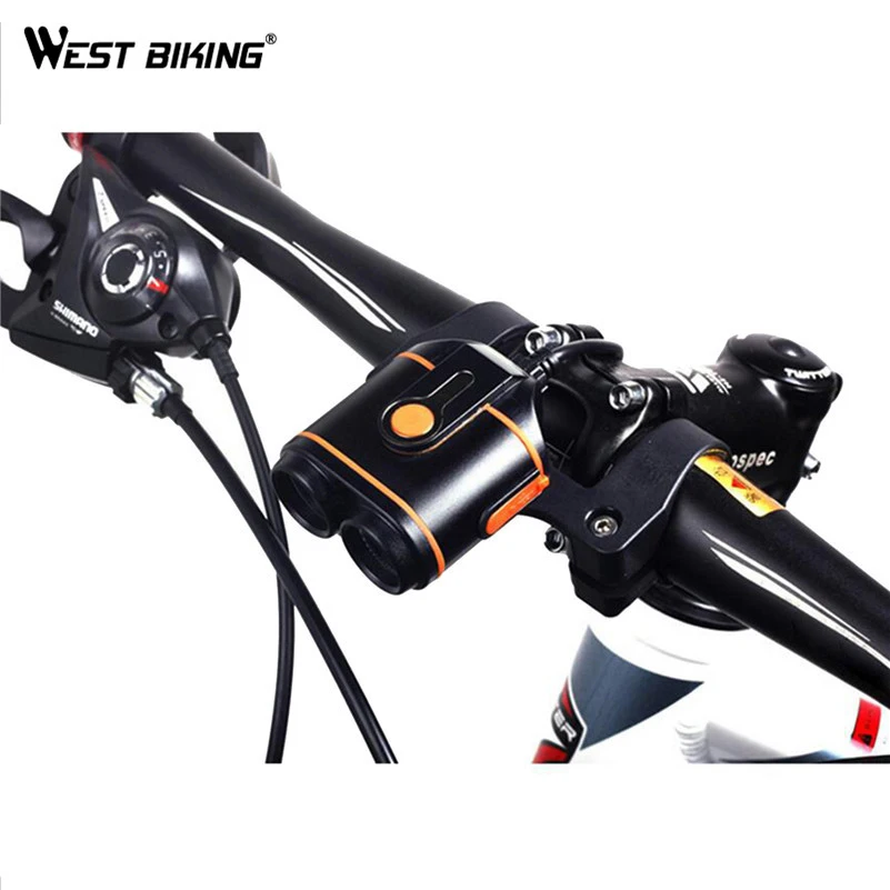  WEST BIKING Waterproof Bicycle Light CREE 2 LED Bike Headlight Lamp Flashlight With Rechargable Bat - 32801359874