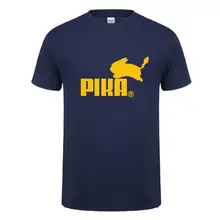 Новая модная футболка с принтом Покемон, мужские футболки с аниме Pika, футболка с Пикачу, хлопковые футболки с коротким рукавом, топы, Camisetas Hombre