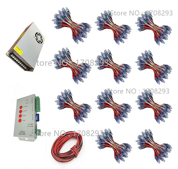 US $395.00 1200pcs WS2811 led Pixel Modules DC 5V 12mm IP67 RGB input Digital Full Color LED PixelT1000S Controller 100A Power adapter