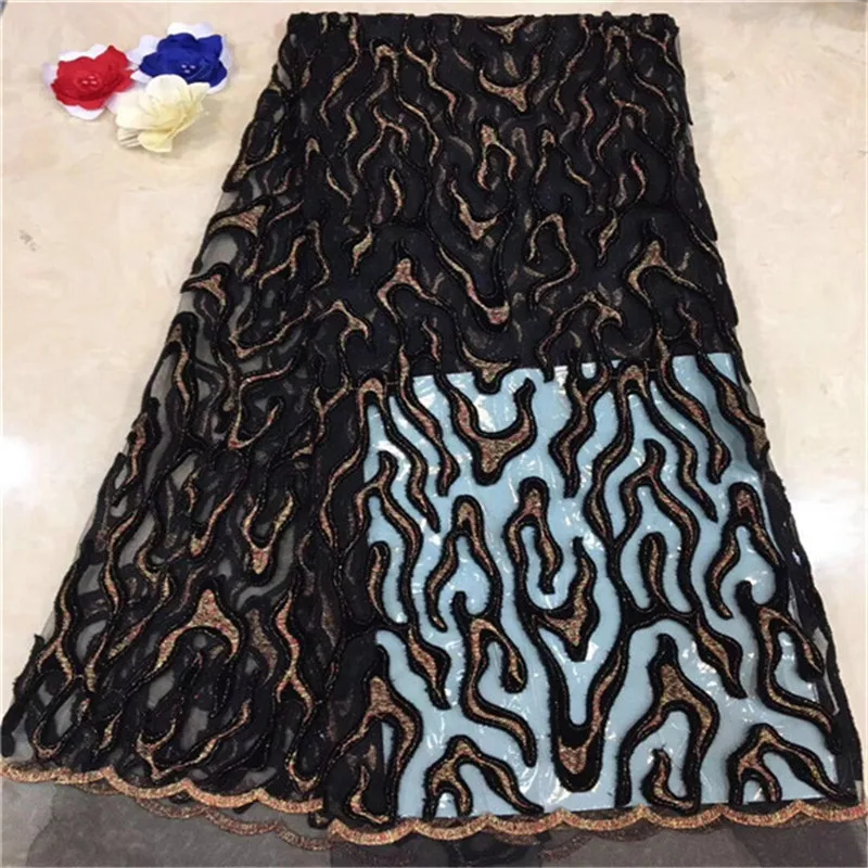 

2018 New Design African Lace Fabric 2018 High Quality French Velvet Lace Fabric With Sequin Lace Fabric For Wedding Party