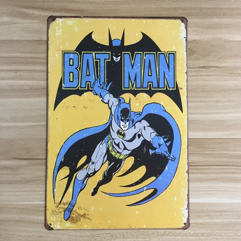 Hanging Bat VINTAGE ENAMEL METAL TIN SIGN WALL PLAQUE