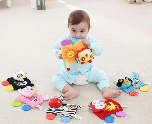 

Jollybaby Infant Baby Cute Cartoon animal lion Appease Towel Playmate Calm Doll Kids Toy with teether Safety mirror 40% off