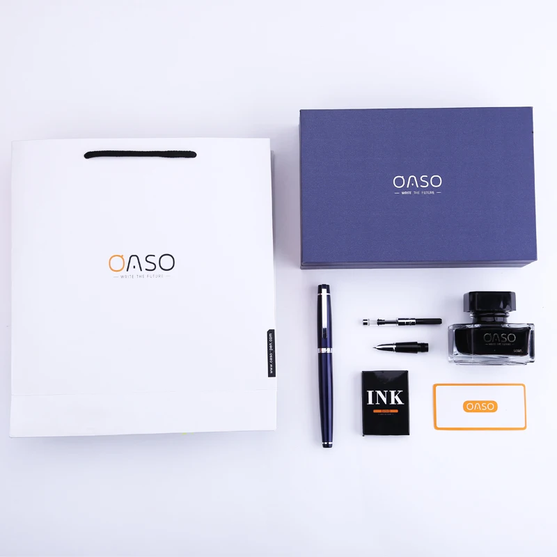 

Luxury OASO Fountain Pen Ink Set Double Nib Interchangable Head High-end Christmas Gift Ink Pens Business Office Supplies