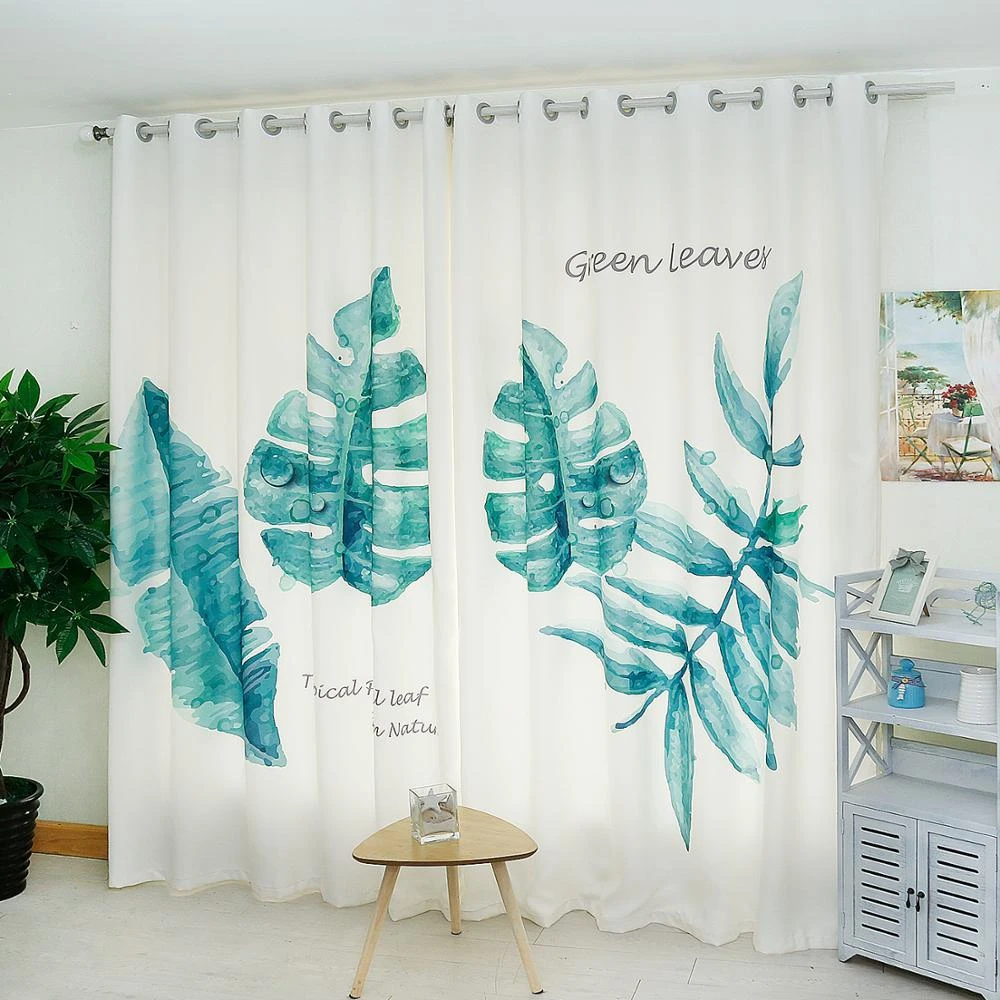 3d Blackout Curtain Tropical Rainforest Big Leaves Pattern Bedroom Curtains Thicken Velvet Cotton Window Curtain For Living Room Curtains Aliexpress