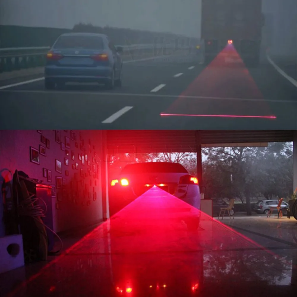 

Fog Car light assembly Anti Collision Rear-end Car Tail laser Light universal Auto led Lamp Parking Warning Light abs waterproof