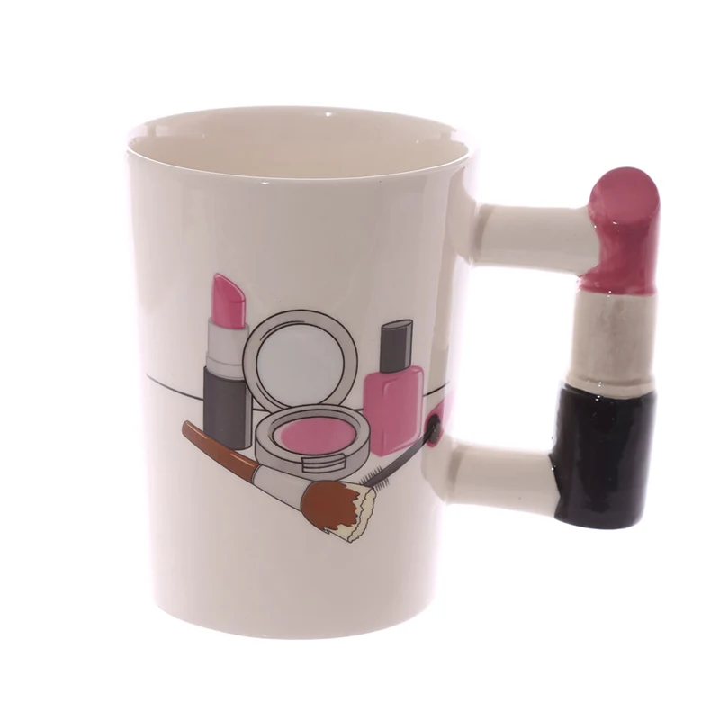 Creative-Ceramic-Makeup-Artist-Office-Tea-Cup-Mug-Coffee-Addict-Mugs-Lipstick-Lover-Novelty-Milk-Juice