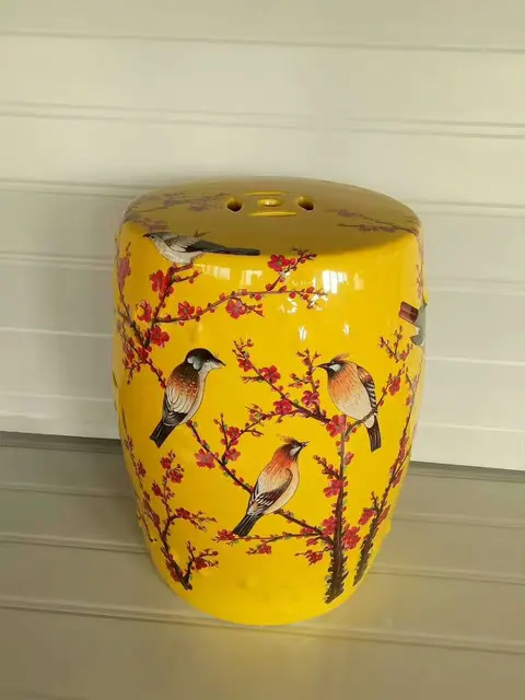 Yellow Jindezhen Dressing Ceramic Garden Stool Chinese Drum Yellow Jindezhen Dressing Ceramic Garden Stool Chinese Drum Bathroom Porcelain