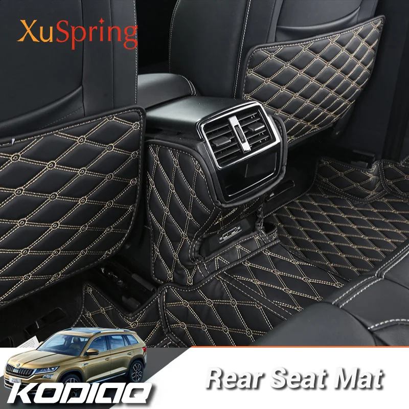 

Car Rear Seat Anti-kick Mat Pad Cushion Case Cover Protective Trim for Skoda Kodiaq 2017 2018 2019 2020 3pcs/kit