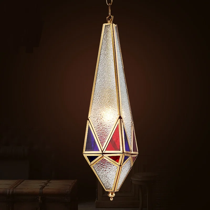 

Copper pendant lamp living room bedroom study pendant lights Southeast Asian style copper Lamp Mediterranean star lamp ZA ZL319