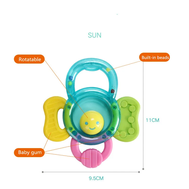 Детская погремушка игрушка интеллект захватывающие десны пластик ручной Колокольчик погремушка забавные развивающие мобильные игрушки подарки на день рождения - Цвет: I04417