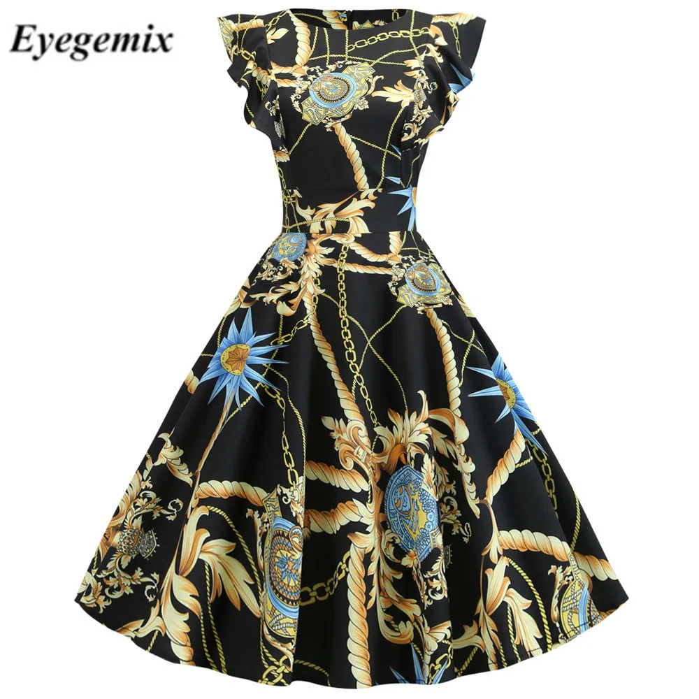 Женское летнее платье в стиле ретро 50 s 60 Robe Femme Rockabilly Pinup повседневные элегантные