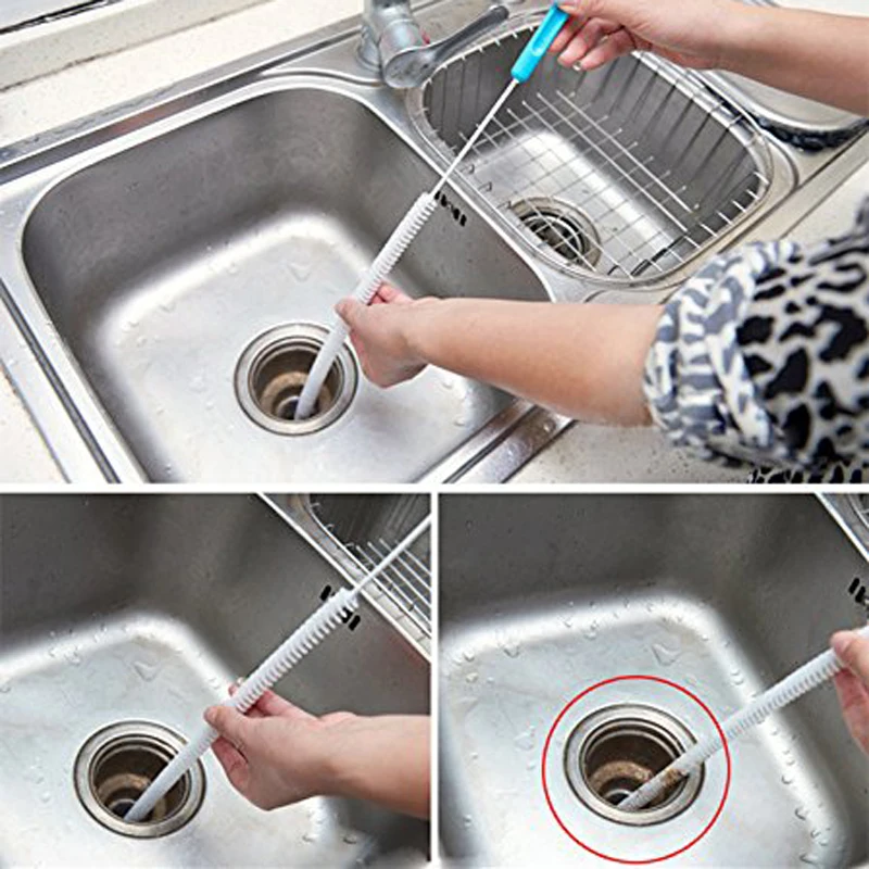 WALFOS Гибкая 70 см кухонная щетка для чистки канализации гнущаяся ванная раковина ванна туалет земснаряд Трубопроводные инструменты для чистки Щетка Очиститель