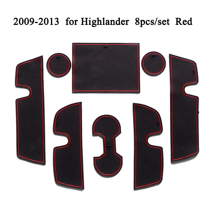 

Car Door Pad Gate Slot Mat Cup Holder Non-slip Mat Cushion Interior Accessories Decoration for Toyota Highlander 2009-2013