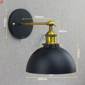

vintage Industrial wall sconce iron black lampshade loft style laminar modern wall lamp lighting Fixture