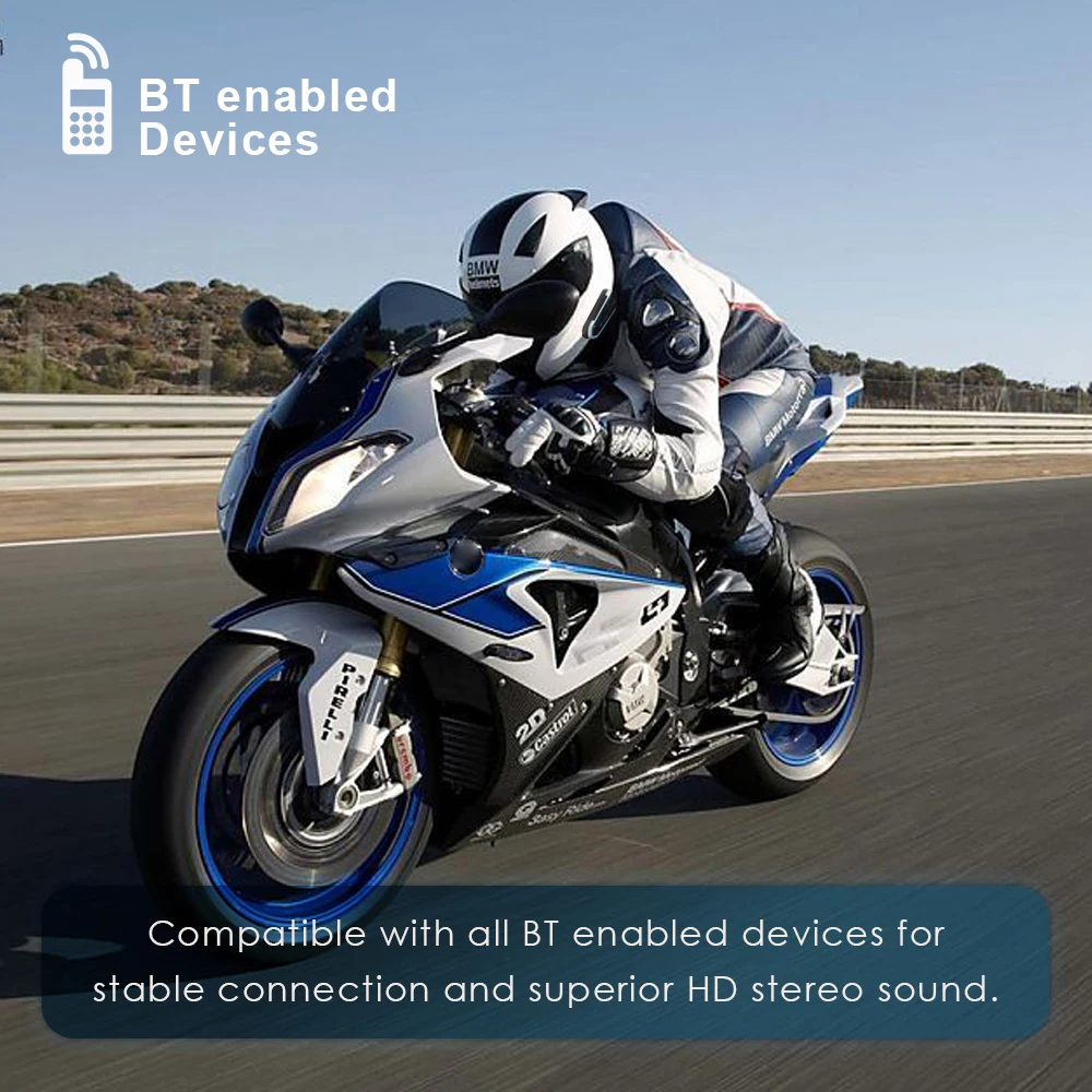 Беспроводные Bluetooth гарнитуры QTB35 для мотоциклетного шлема водонепроницаемые с FM
