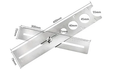 Регулируемый плиточный дырокол, Дырокол из нержавеющей стали, универсальная стеклянная Керамическая Настенная маркировочная машина, линейка, запчасти для строительных инструментов - Цвет: silver