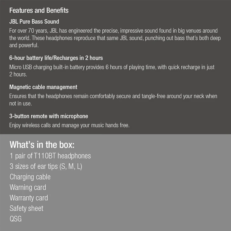 Original JBL T110 Wried / T110 BT Wireless Earphone In-ear Sport Run Bass Sound Headset For Smartphone Music In-ear Earphone