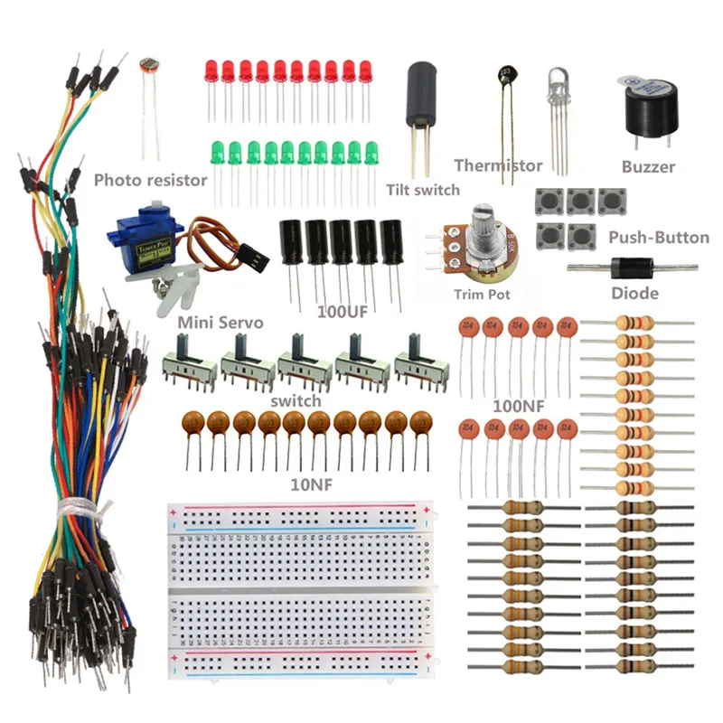 

SunFounder Sidekick Basic Starter Kit 11 Projects for Arduino with Breadboard, Jumper wires, Color Led, Buzzer DIY Kit
