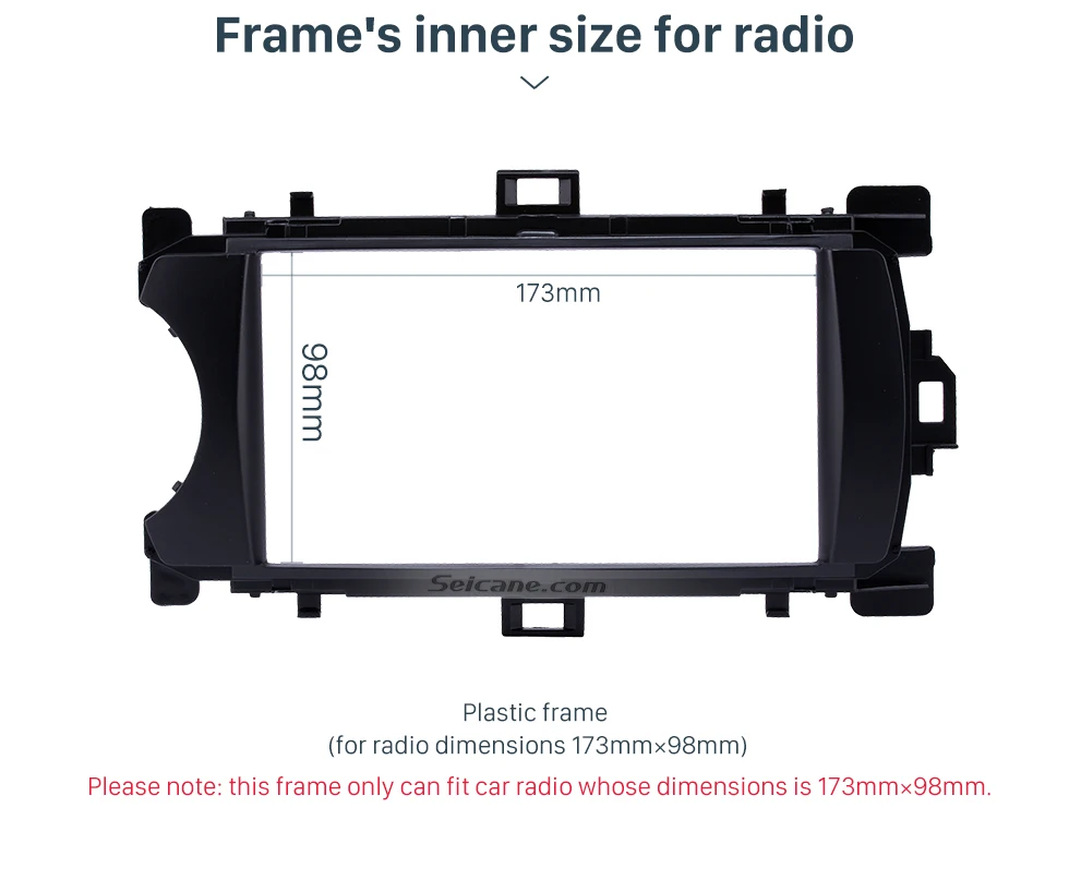 Frame's inner size for radio Ingenious Double Din 2012 Toyota Yaris Vitz LHD Car Radio Fascia Stereo Dash CD Trim Bezel Audio Cover 